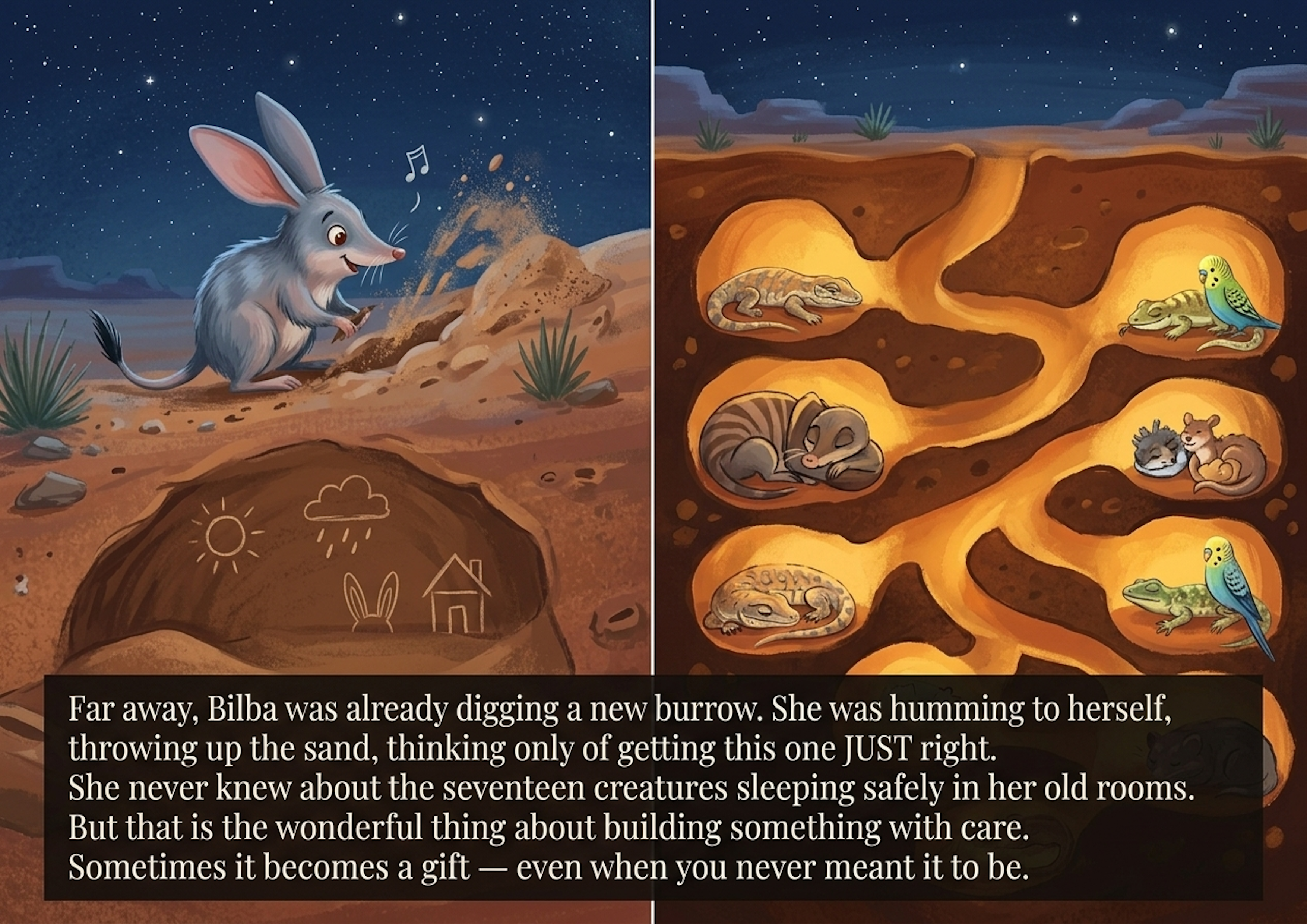 The finished burrow